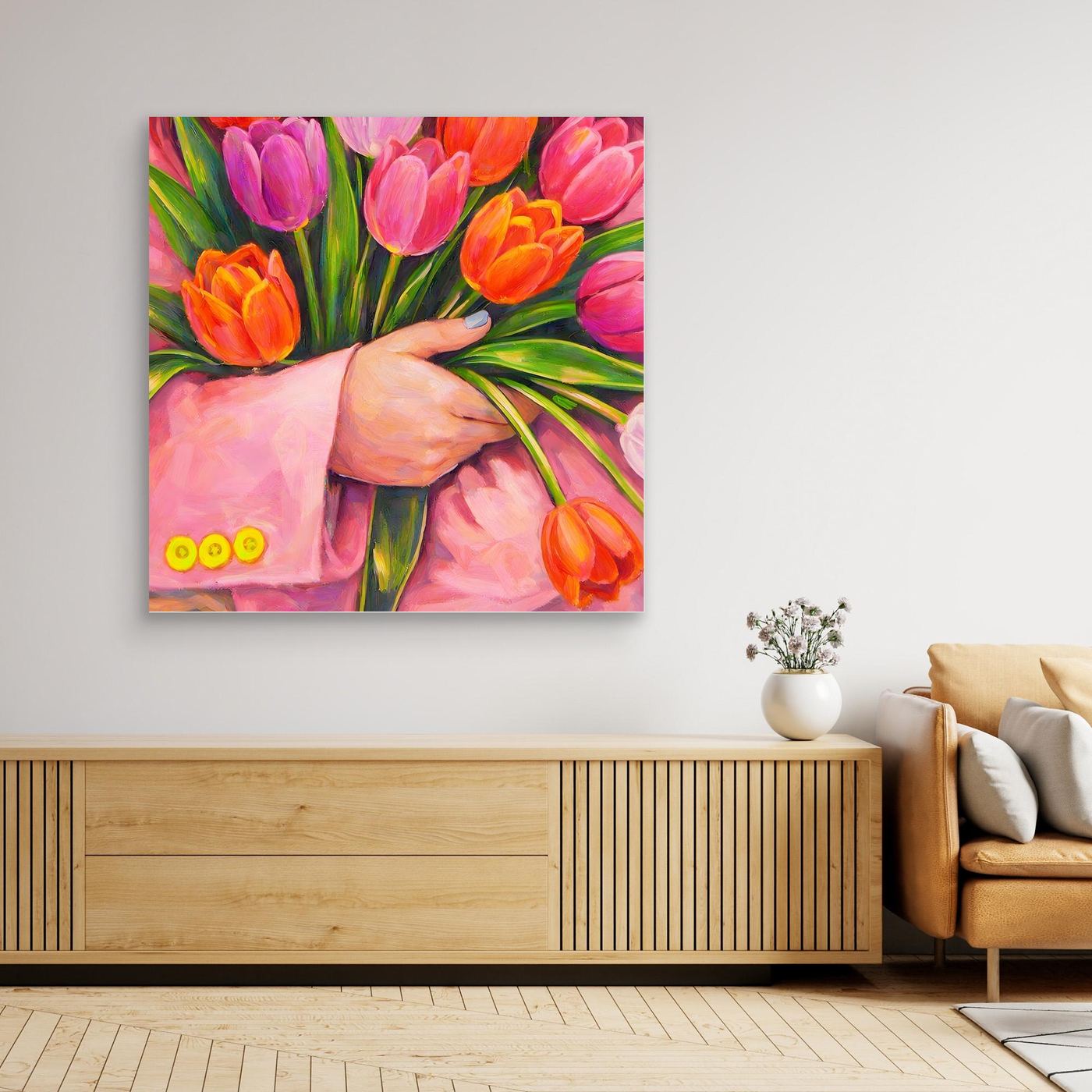 (Canvas) Three Yellow Buttons by K.N