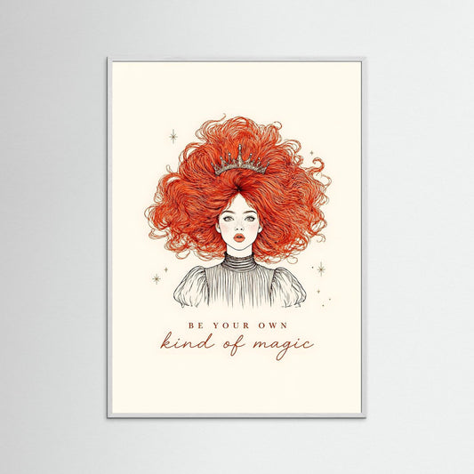 Be Your Own Kind of Magic – Modern Princess Line Art Framed Wall Art