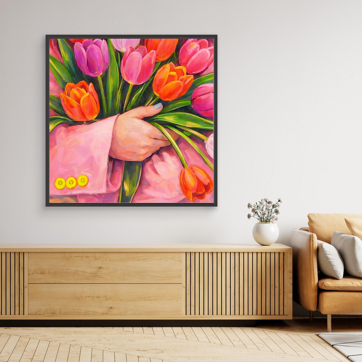 (Canvas) Three Yellow Buttons by K.N