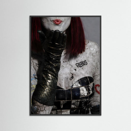 Subway Kiss (Art is Dead) Fine Art Paper Print by Kristina Nygren