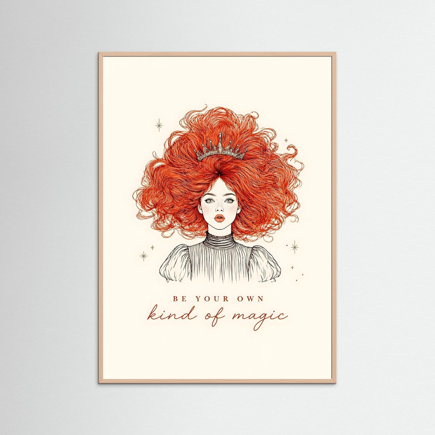 Be Your Own Kind of Magic – Modern Princess Line Art Framed Wall Art
