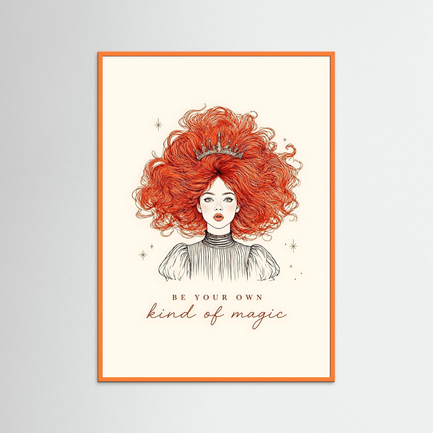 Be Your Own Kind of Magic – Modern Princess Line Art Framed Wall Art