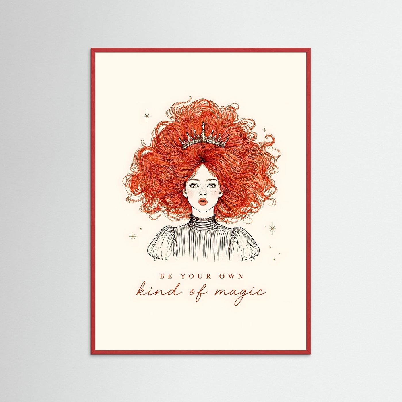 Be Your Own Kind of Magic – Modern Princess Line Art Framed Wall Art