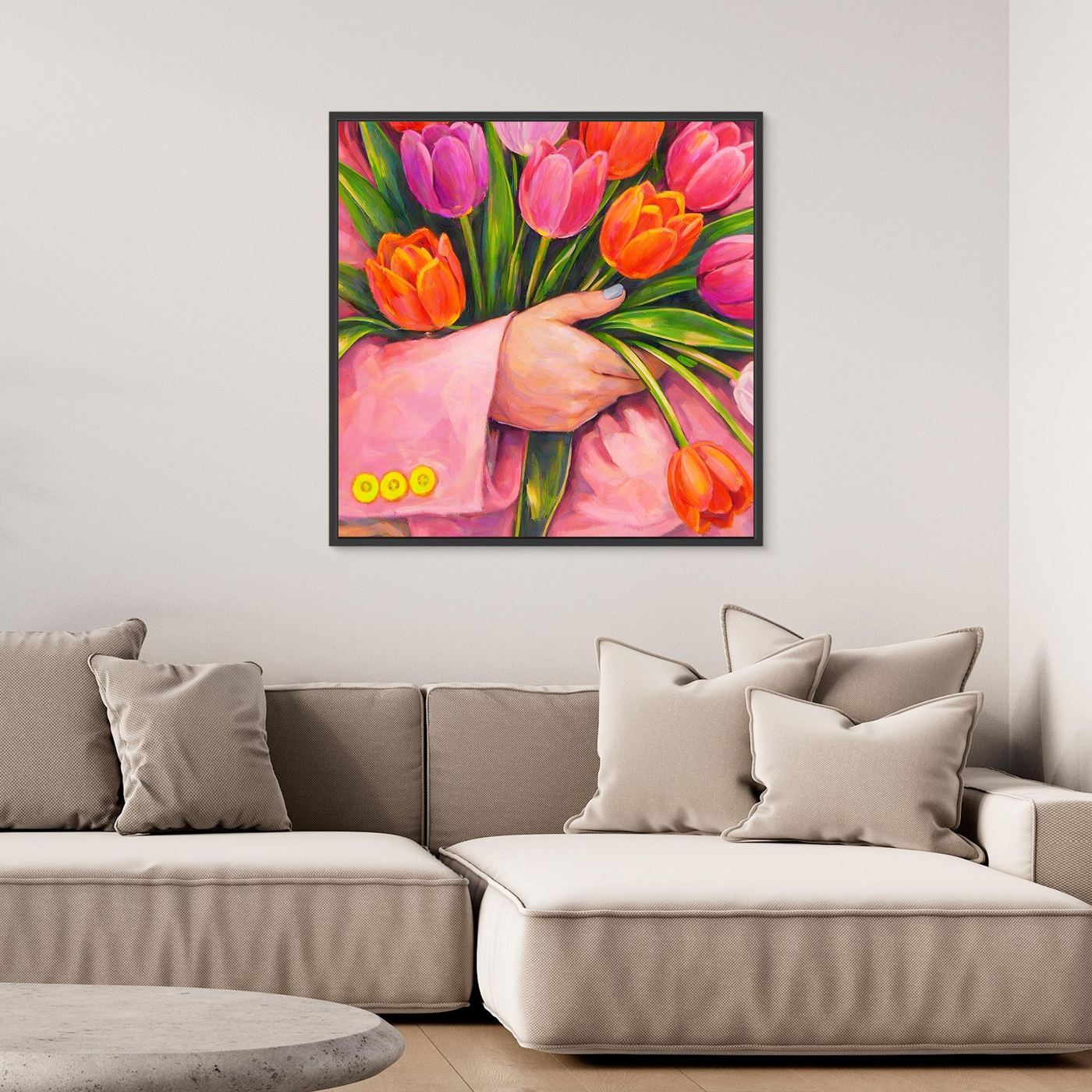 (Canvas) Three Yellow Buttons by K.N