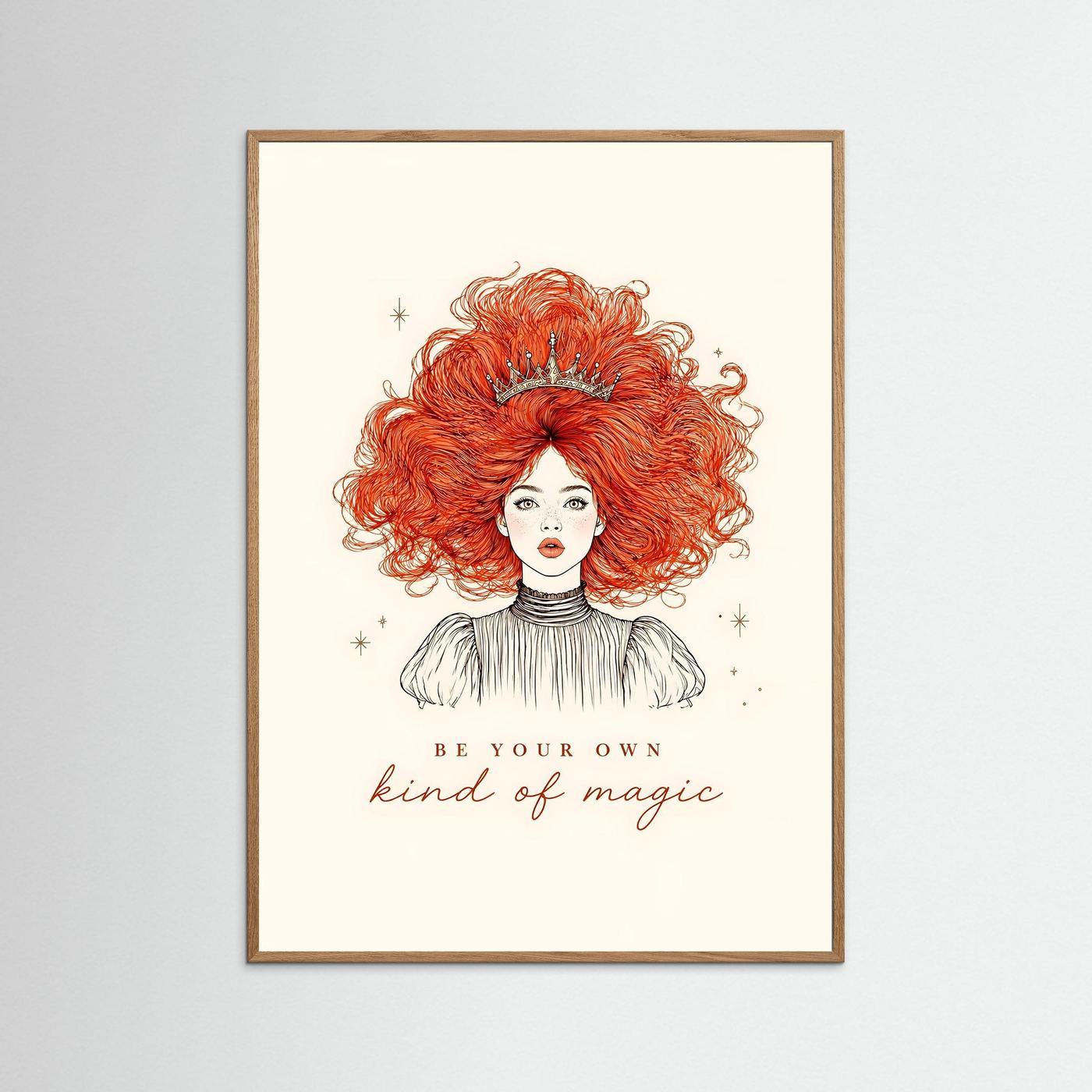Be Your Own Kind of Magic – Modern Princess Line Art Framed Wall Art