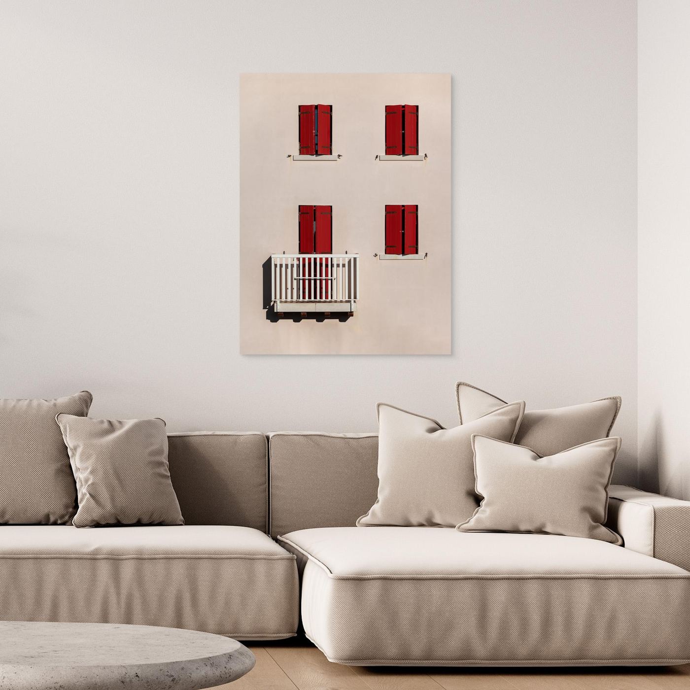 Vibrant Red Shutters by Andrea Comari