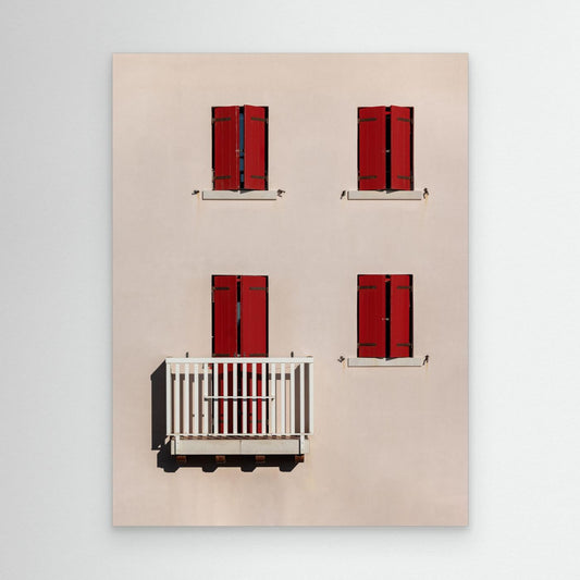 Vibrant Red Shutters by Andrea Comari