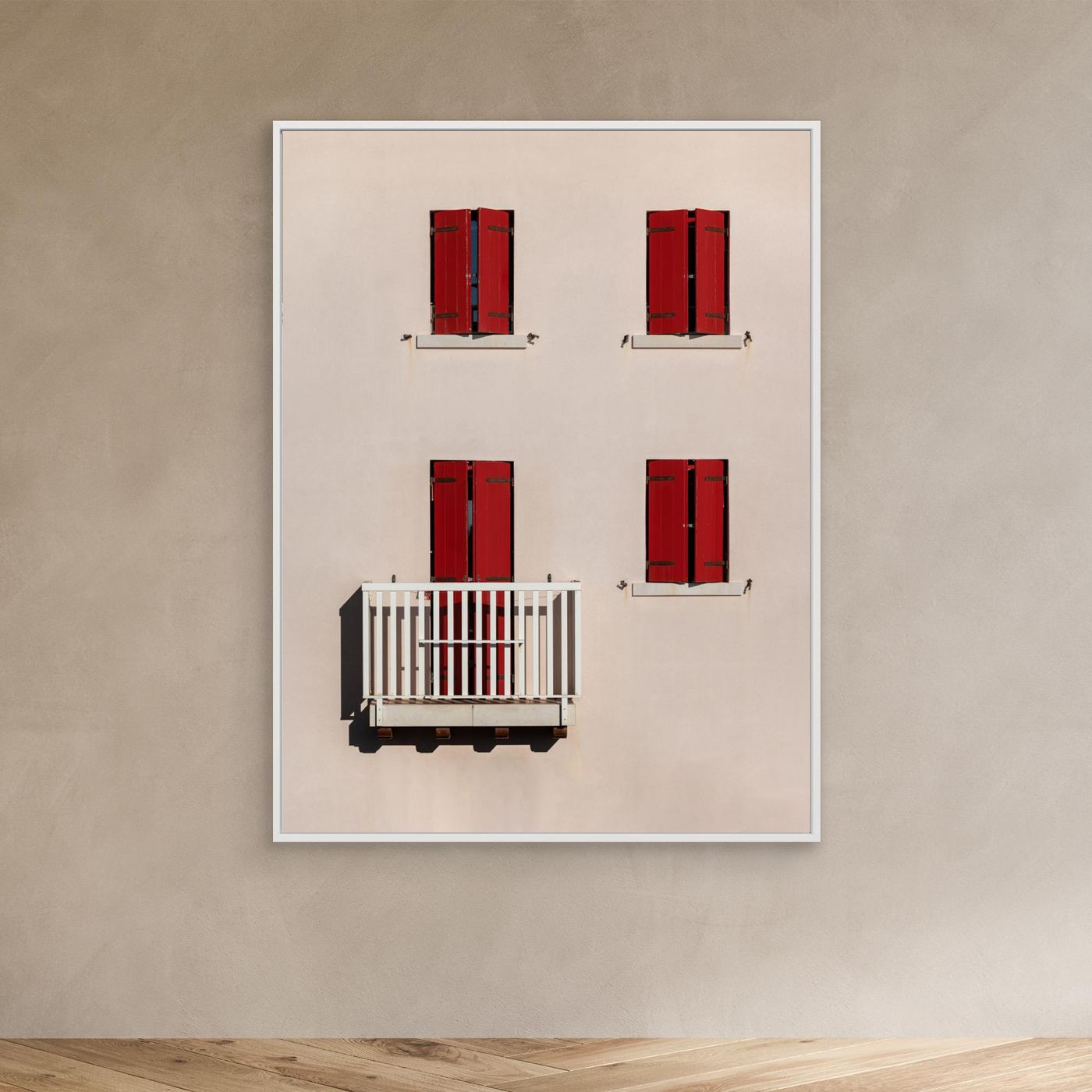 Vibrant Red Shutters by Andrea Comari