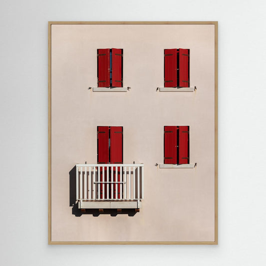 Vibrant Red Shutters by Andrea Comari