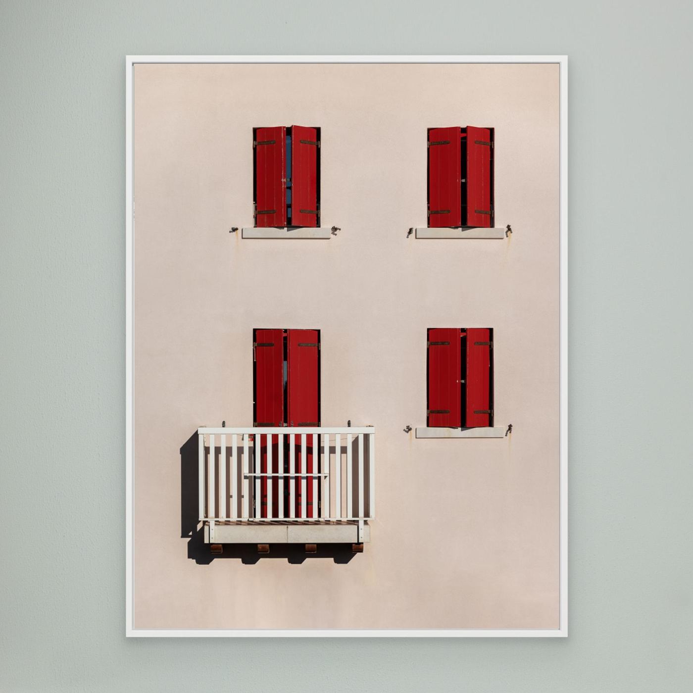 Vibrant Red Shutters by Andrea Comari