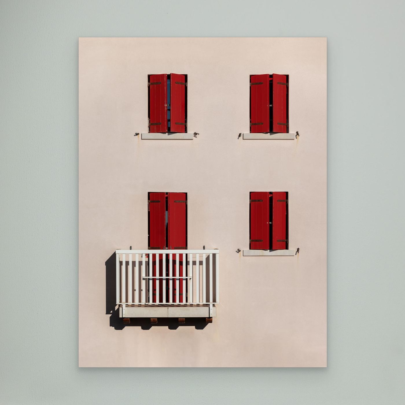 Vibrant Red Shutters by Andrea Comari
