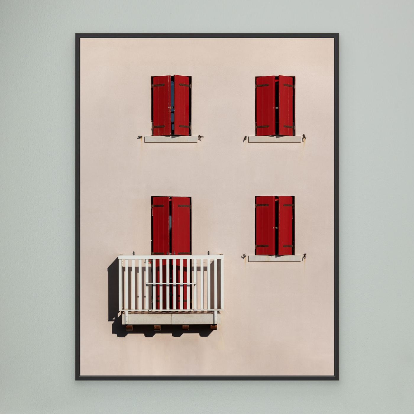 Vibrant Red Shutters by Andrea Comari