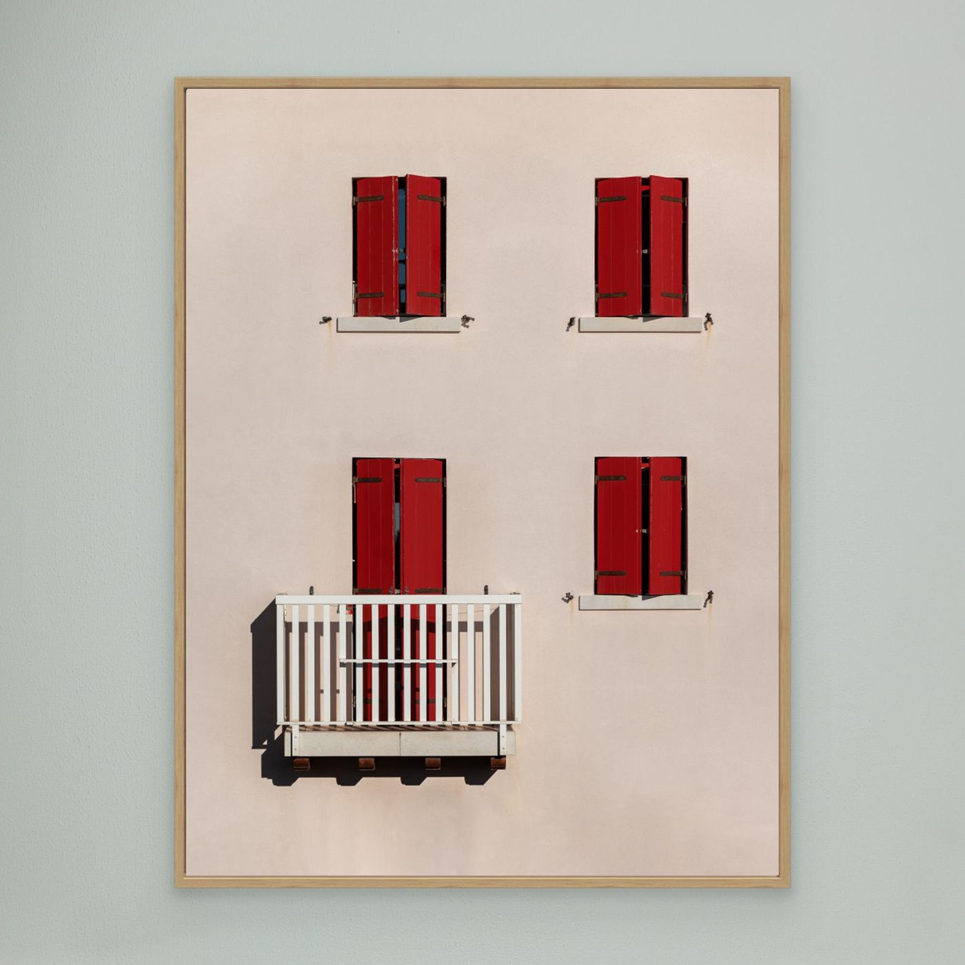 Vibrant Red Shutters by Andrea Comari