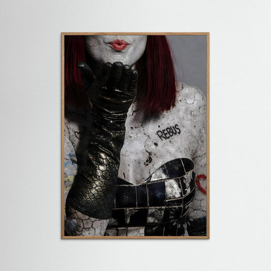 Subway Kiss (Art is Dead) Fine Art Paper Print by Kristina Nygren