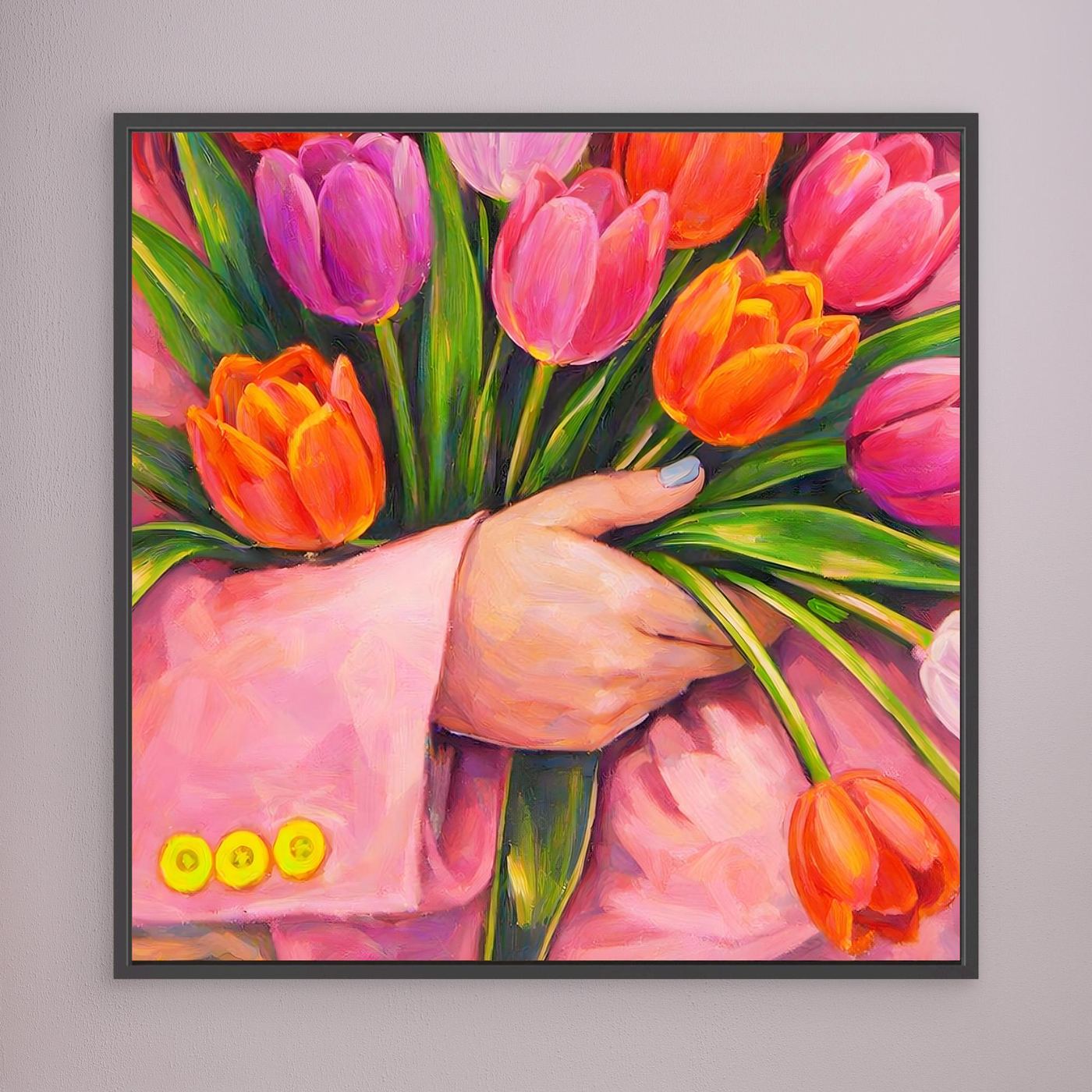 (Canvas) Three Yellow Buttons by K.N