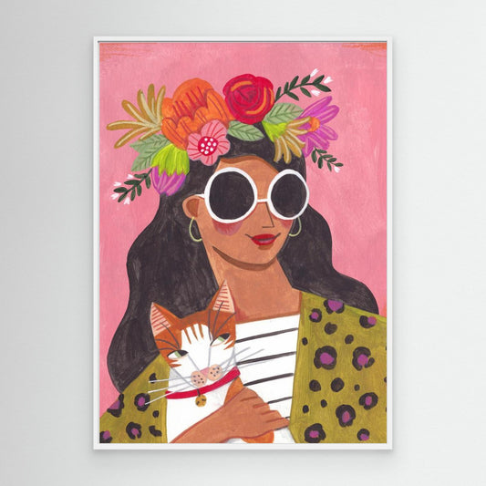 (Canvas) Cat Lady by Caroline Bonne Müller