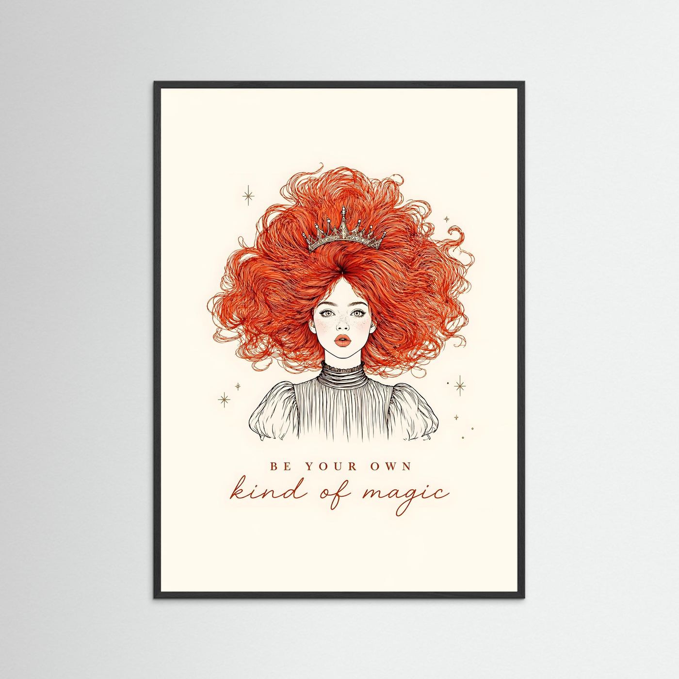 Be Your Own Kind of Magic – Modern Princess Line Art Framed Wall Art